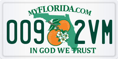 FL license plate 0092VM