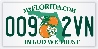 FL license plate 0092VN