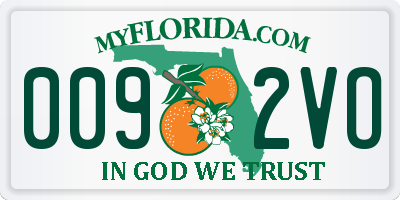 FL license plate 0092VO