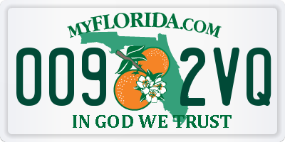 FL license plate 0092VQ