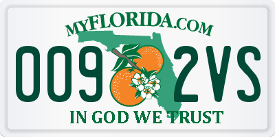 FL license plate 0092VS