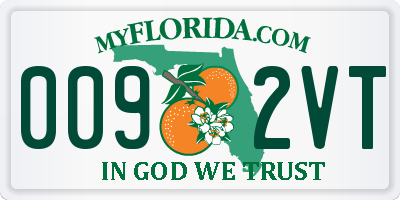 FL license plate 0092VT