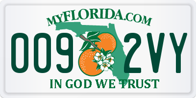 FL license plate 0092VY