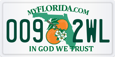 FL license plate 0092WL
