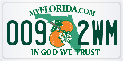 FL license plate 0092WM