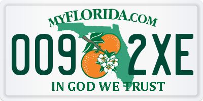 FL license plate 0092XE