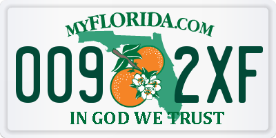 FL license plate 0092XF