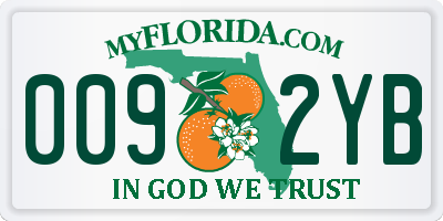 FL license plate 0092YB