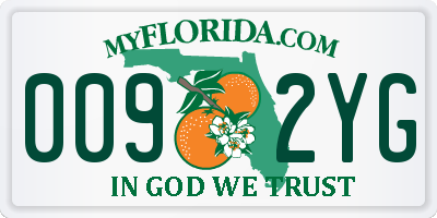 FL license plate 0092YG