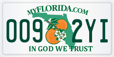 FL license plate 0092YI