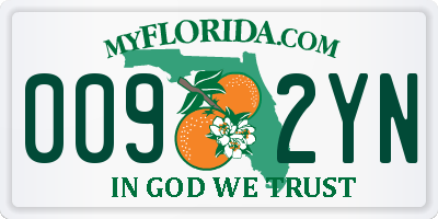 FL license plate 0092YN