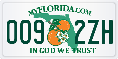 FL license plate 0092ZH