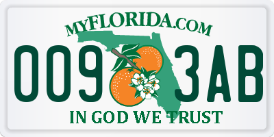 FL license plate 0093AB
