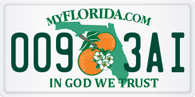 FL license plate 0093AI