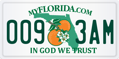 FL license plate 0093AM