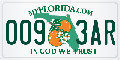 FL license plate 0093AR