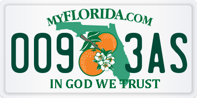 FL license plate 0093AS