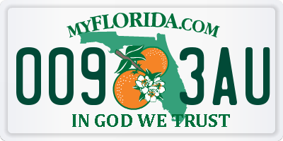 FL license plate 0093AU