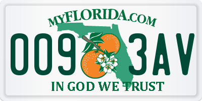 FL license plate 0093AV