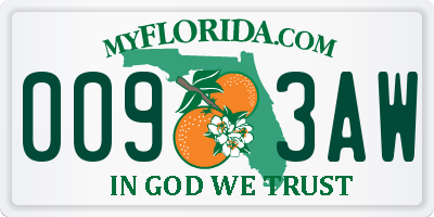 FL license plate 0093AW