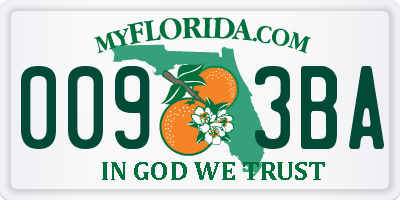 FL license plate 0093BA
