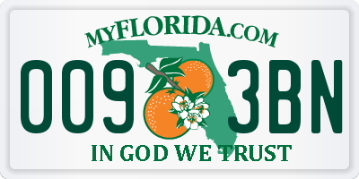 FL license plate 0093BN