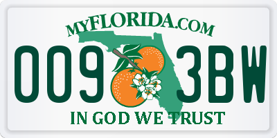 FL license plate 0093BW