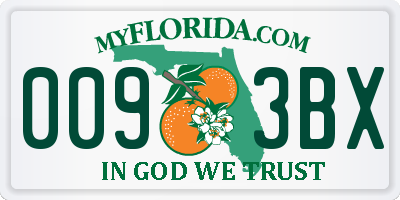 FL license plate 0093BX