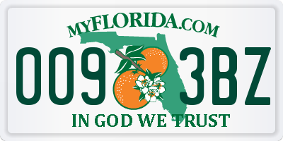 FL license plate 0093BZ