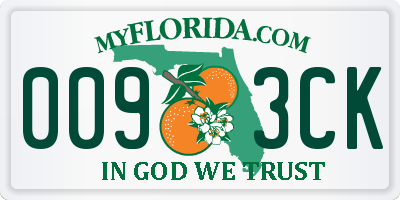 FL license plate 0093CK