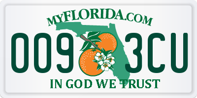 FL license plate 0093CU