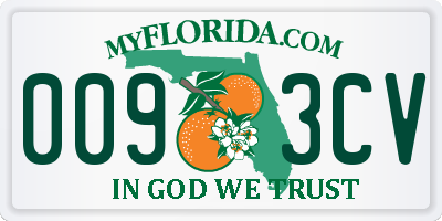 FL license plate 0093CV