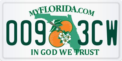 FL license plate 0093CW