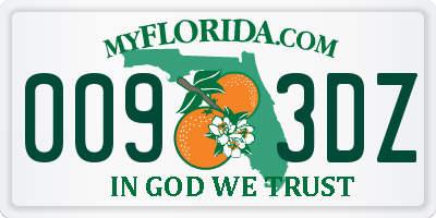FL license plate 0093DZ