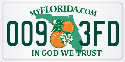 FL license plate 0093FD