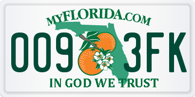 FL license plate 0093FK