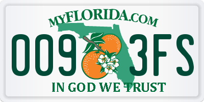 FL license plate 0093FS