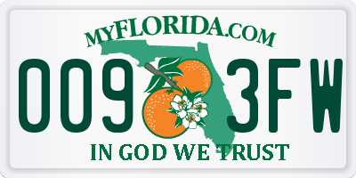 FL license plate 0093FW