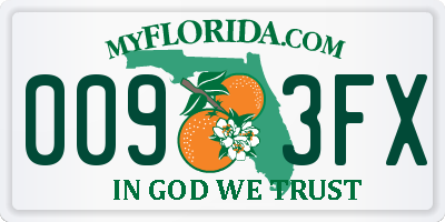 FL license plate 0093FX