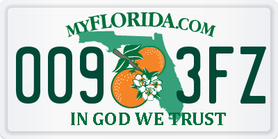 FL license plate 0093FZ