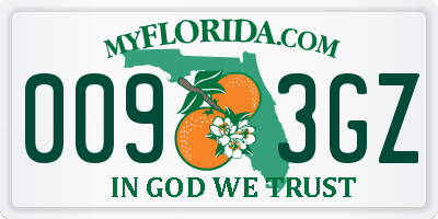 FL license plate 0093GZ