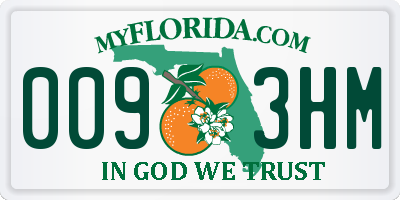 FL license plate 0093HM