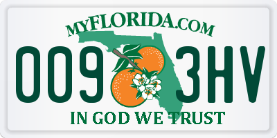 FL license plate 0093HV