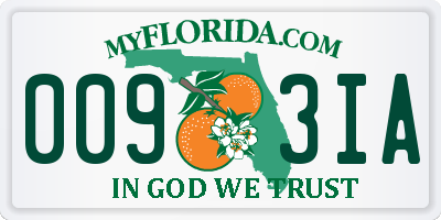 FL license plate 0093IA