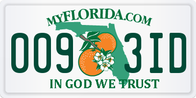 FL license plate 0093ID