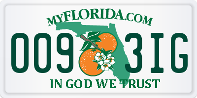 FL license plate 0093IG