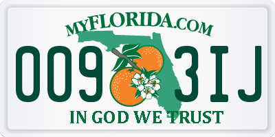 FL license plate 0093IJ