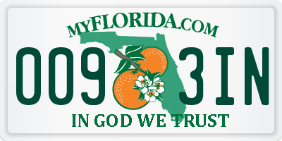FL license plate 0093IN