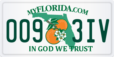 FL license plate 0093IV