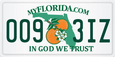 FL license plate 0093IZ